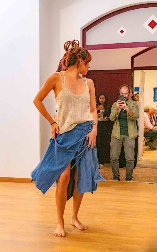 Hemp outfit by designer Marta Vinhas at the Jali Gala Opening
