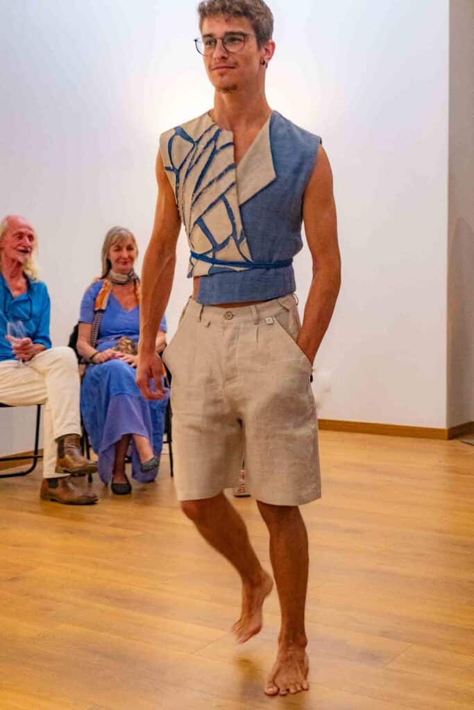 Hemp vest by designer Marta Vinhas at the Jali Gala Opening