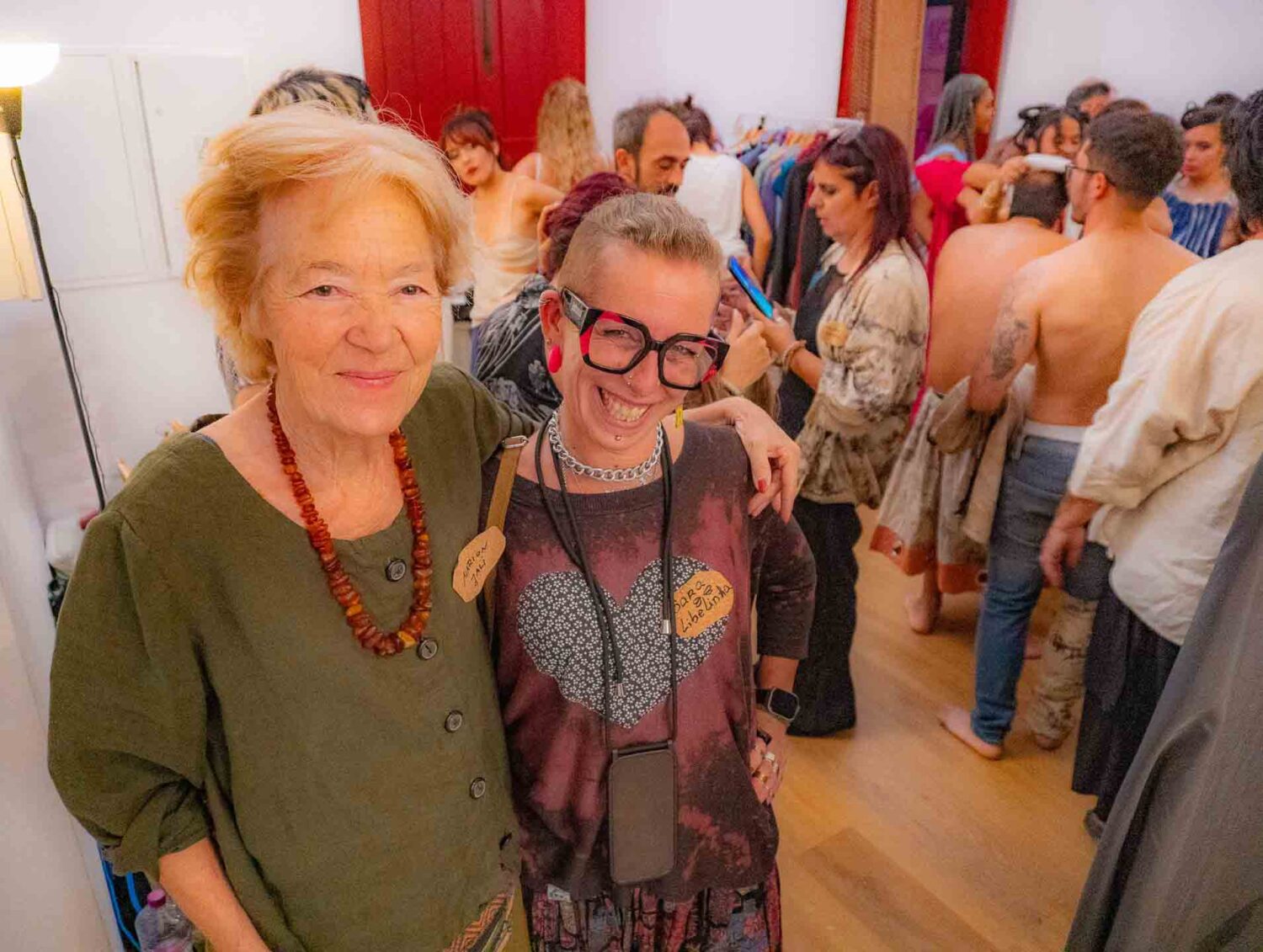 Marion Buz with designer Sara Figueiredo