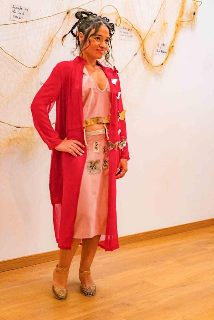 Up-cycled coat and dress by designer Libelinha
