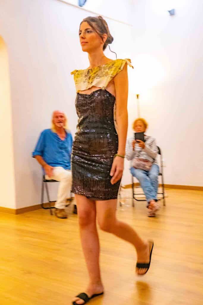Up-cycled dress by Konceito-R in collaboration with Manoli Ortiz