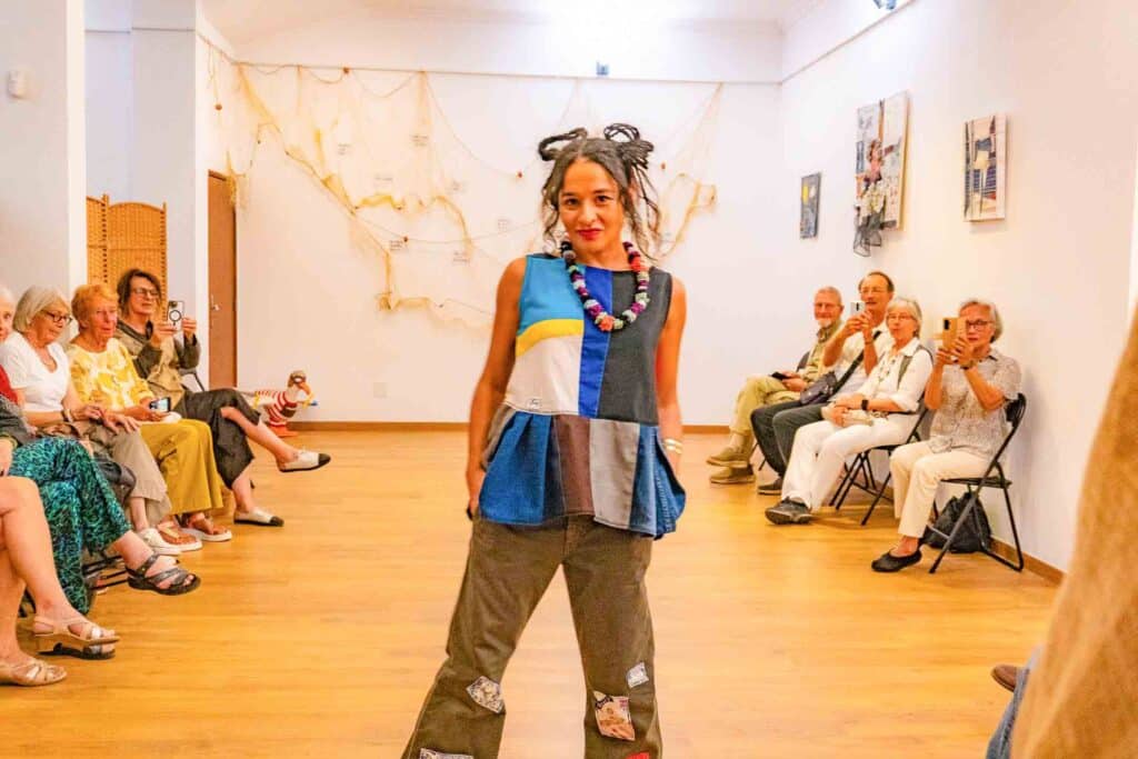 Up-cycled top and pants by designer Libelinha