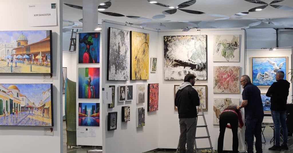 Artists getting ready for the show