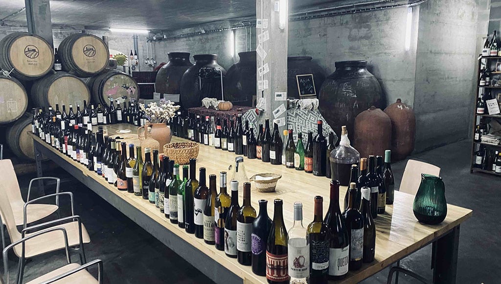 Bottles up: some of the wines brought along to an event at Natus Vini in Vidigueira for the talha weekend