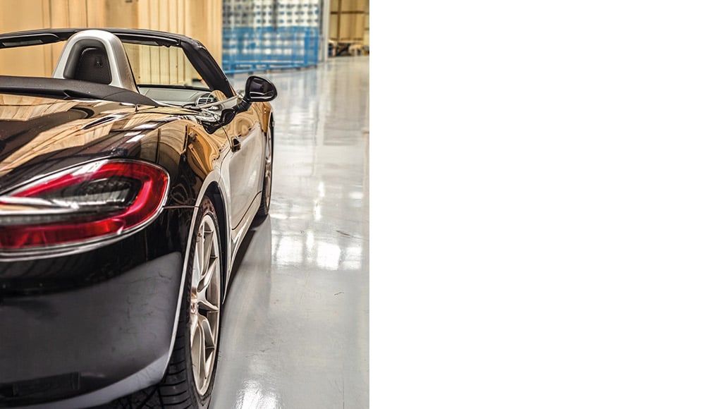 A car parked at Global International Relocation premises to undergo the vehicle legalisation process