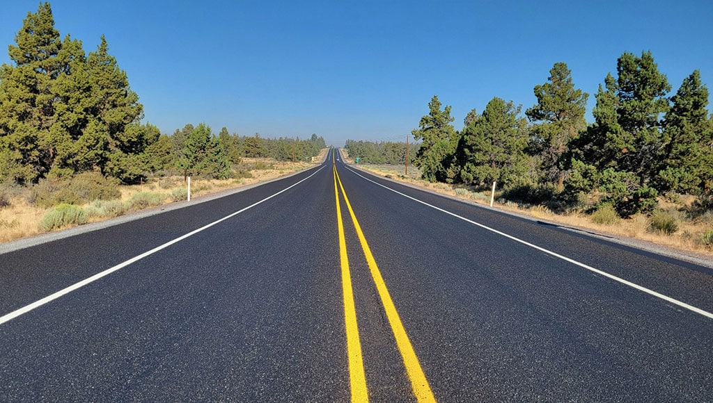 road with double yellow lines