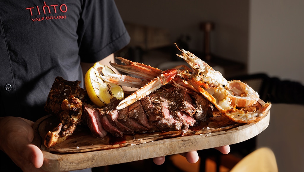 A board of meat served at the Tinto restaurant in Vale do Lobo