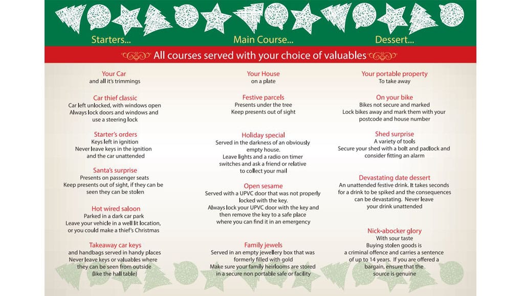 Christmas Crime Menu 2025