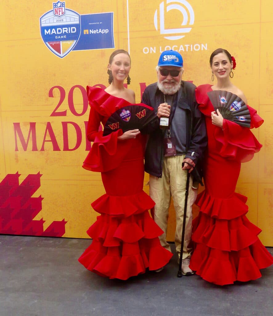 Pat experiences Spanish stereotypes at the pregame party before the NFL game in Madrid.