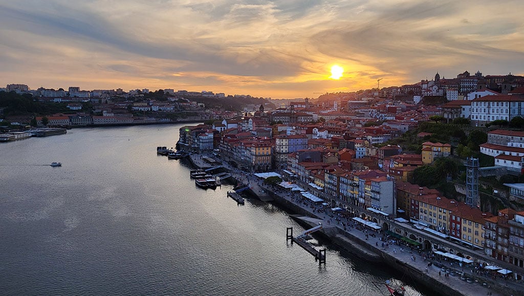 Sunset over Porto. Evenings like this are why travelers come soft light, slow views, no rush.
