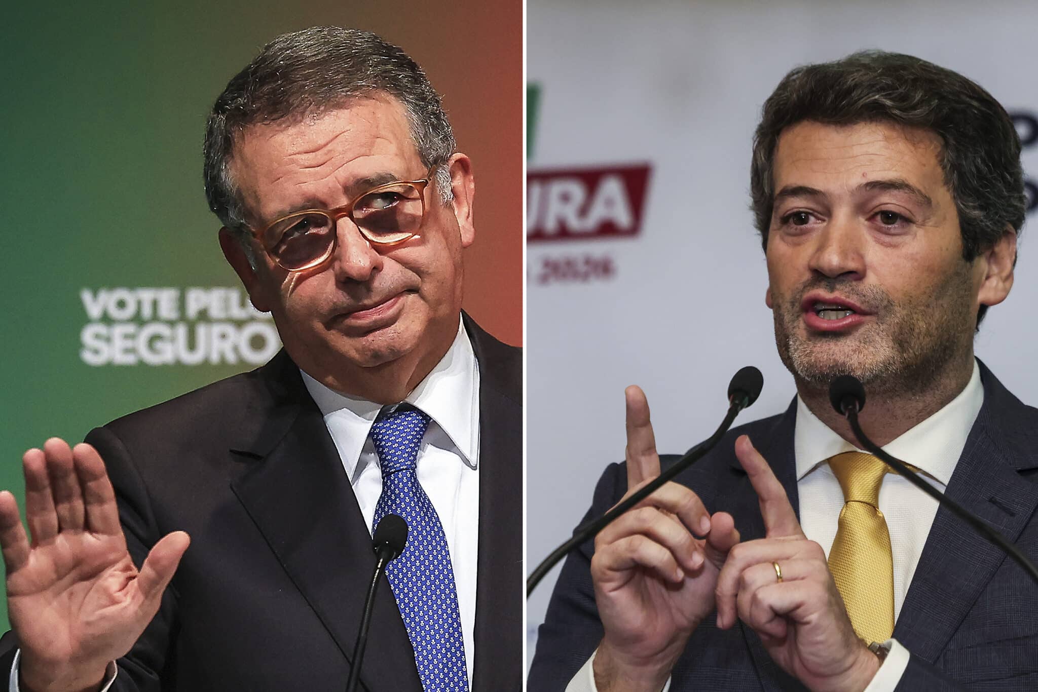 António José Seguro (left), backed by the PS, and André Ventura, backed by Chega, will contest the second round of the presidential elections on February 8, 2026 - Photo: LUSA