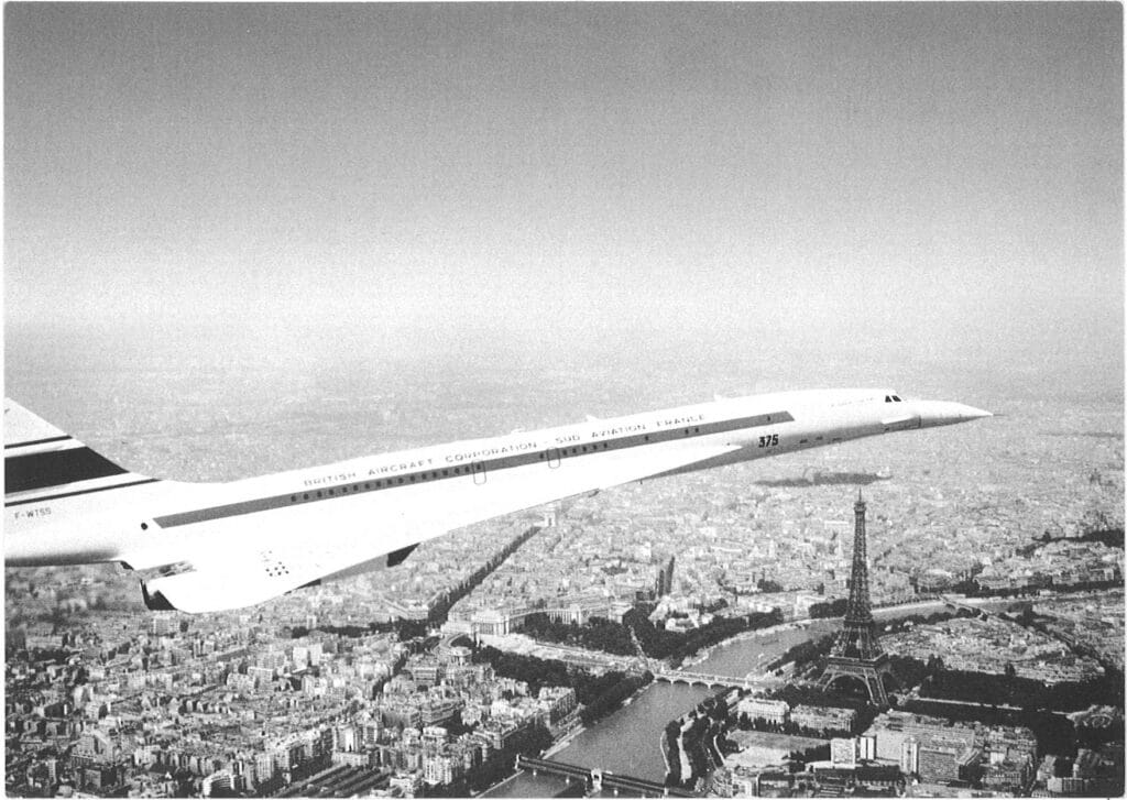 Concorde flying over Paris during Paris airshow June 1969