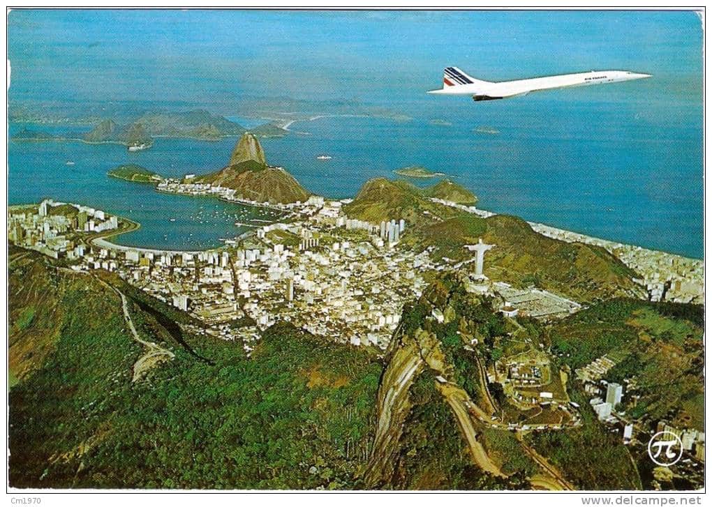 Concorde flying over Rio 1976 return flight 1976