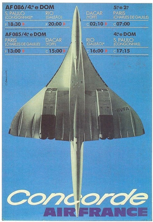 Concorde timetable for RIO - AF 085 & 086