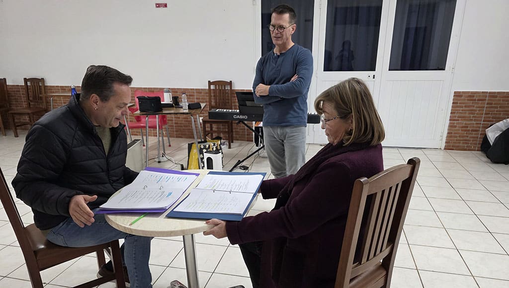 Director Paul Legault with 'Stud and Babe' actors Frank Remiatte and Tracey Christiansen - Photo Shirley Devlin