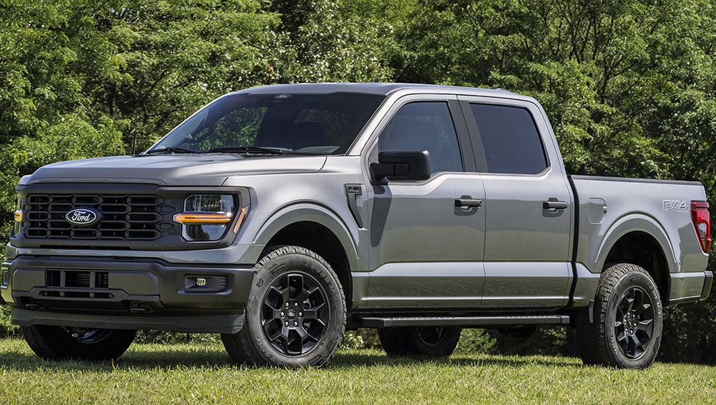 2024 Ford F-150 preproduction model shown with optional equipment. Available early 2024. Actual production vehicle may vary. Professional driver on closed course. Always consult the Owner’s Manual before off-road driving, know your terrain and trail difficult, and use appropriate safety gear.