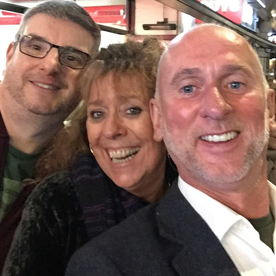 Rob, Rosamunde and Derek in London for Madonna