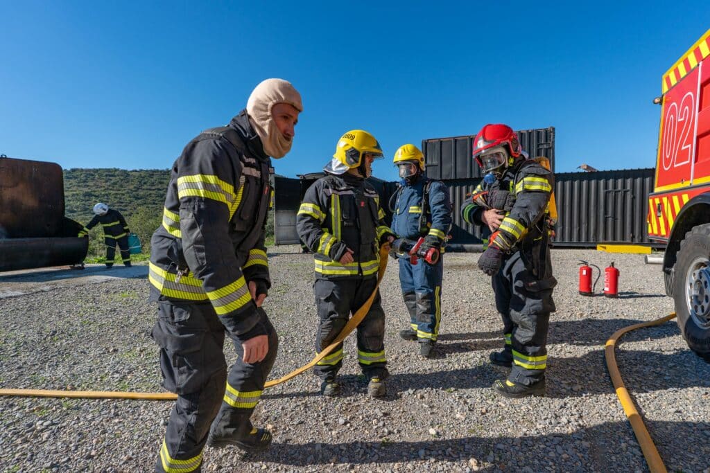 Young volunteer bombeiros in training, São Brás