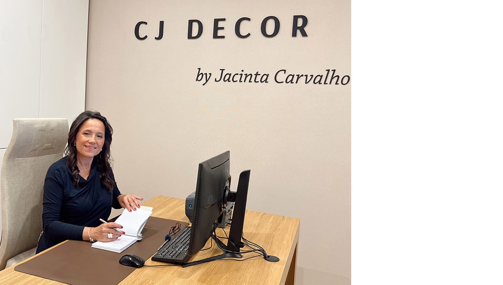 Jacinta Carvalho, the founder of CJ Decor at their office