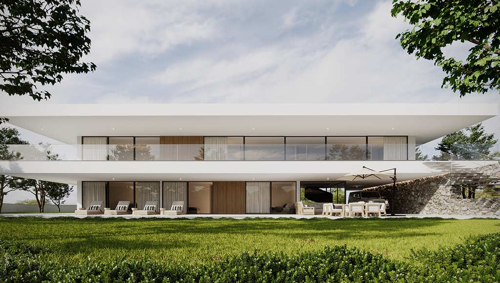 The outside of one of the villas at Reserva da Luz