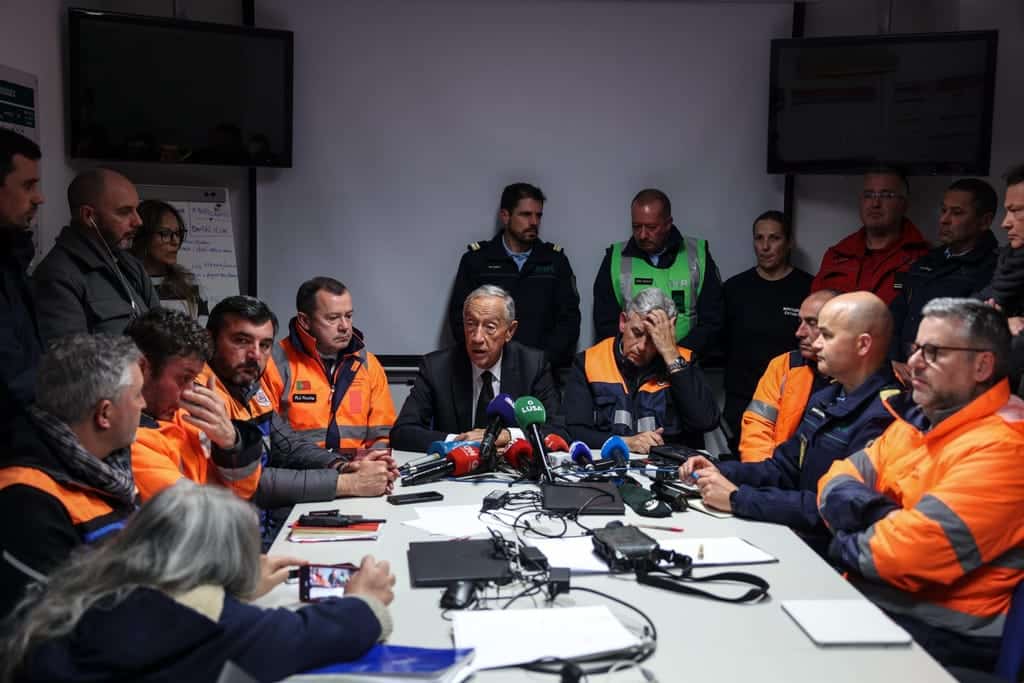 President Marcelo in Ourém last night. Image: Miguel A. Lopes/ Lusa