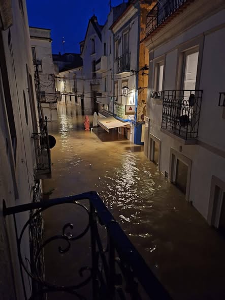 One of many images circulating over Facebook showing the levels that water has reached inside the town of Alcácer do Sal
