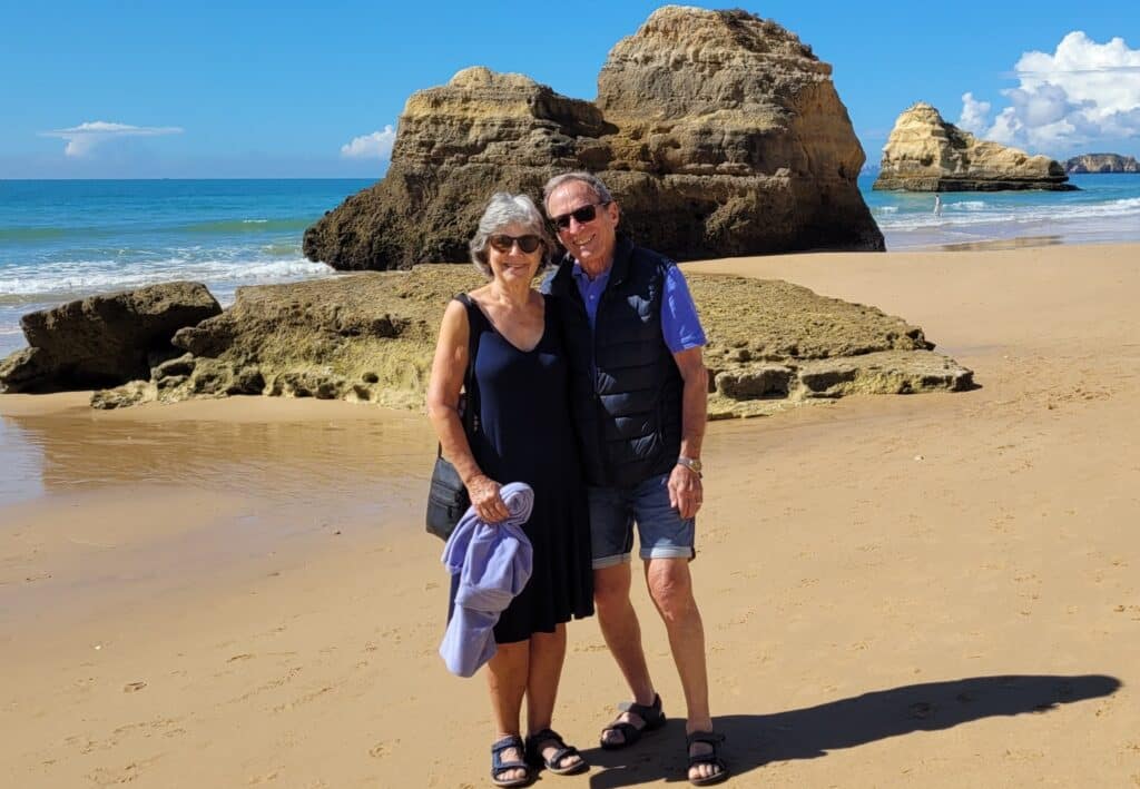 Carol and Tony enjoying the Portimão beaches