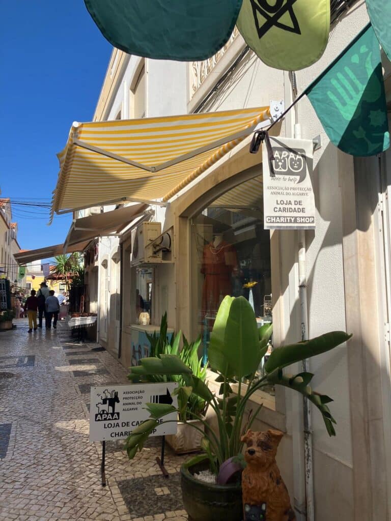 Silves charity shop - new awning