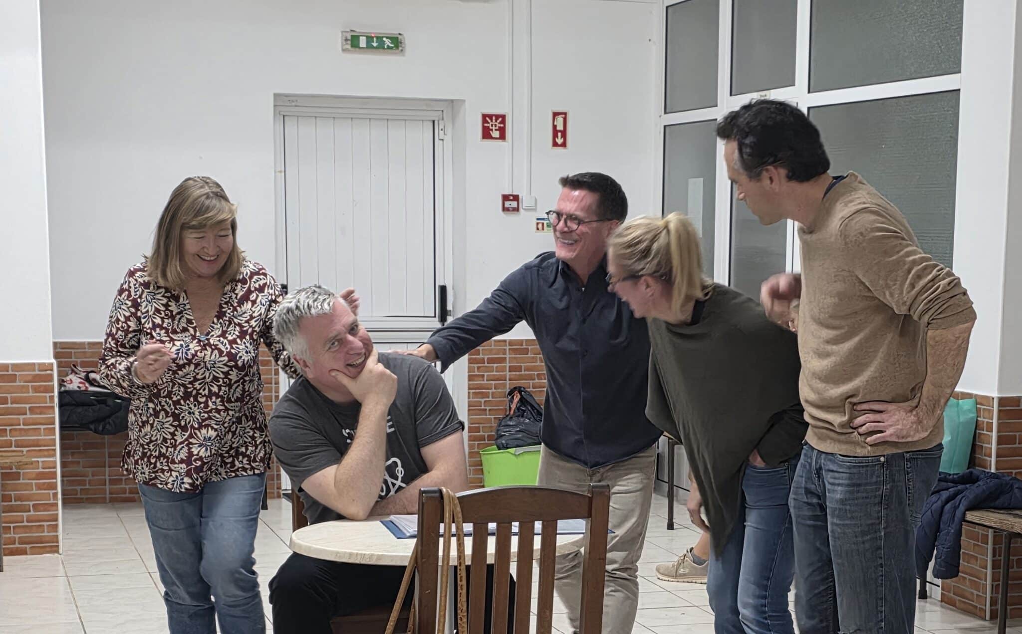 Tracey Christiansen, Tom Murphy, Paul Legault, Lara Salter and Alex Melo in "I'll Call You Soon (Yeah, right!)"