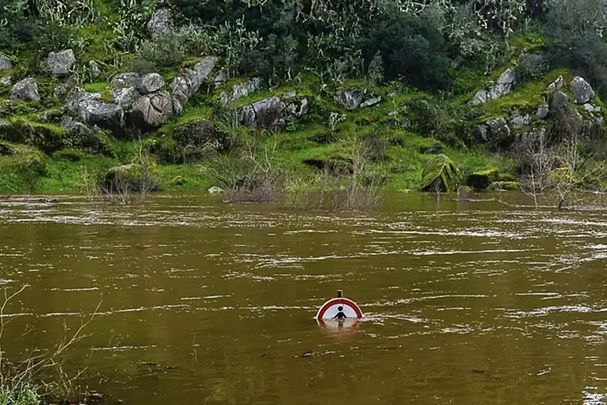 Tejo river flowing high