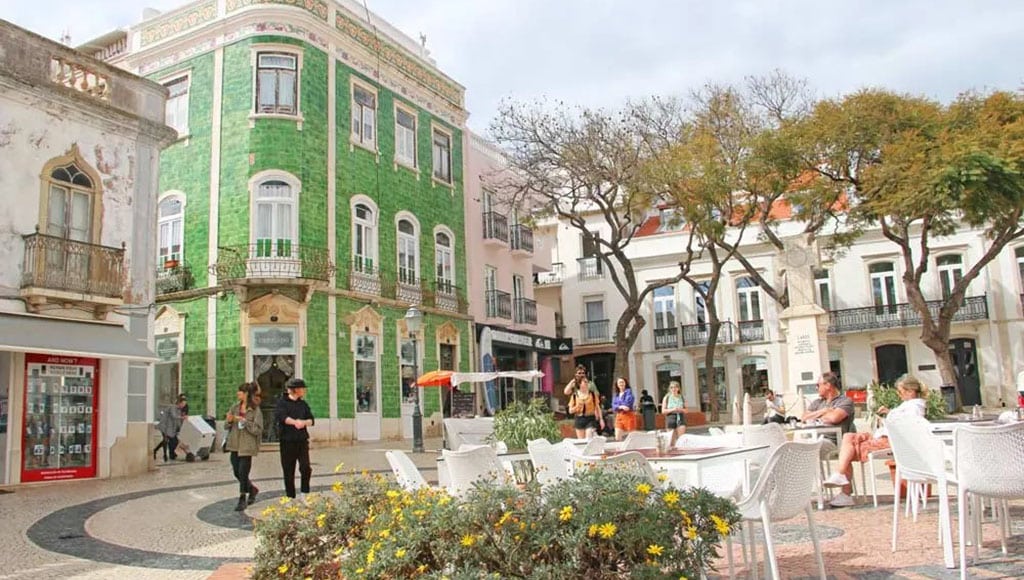 Green house in old town Lagos, Algarve