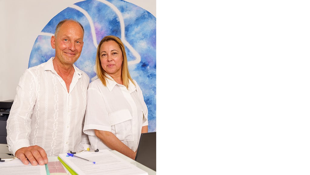 Dr Thomas Kaiser and a team member at his Family Medical Centre