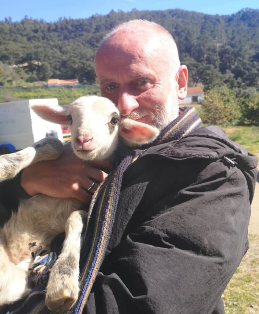 Derek with the lamb ‘Luís de Camões’