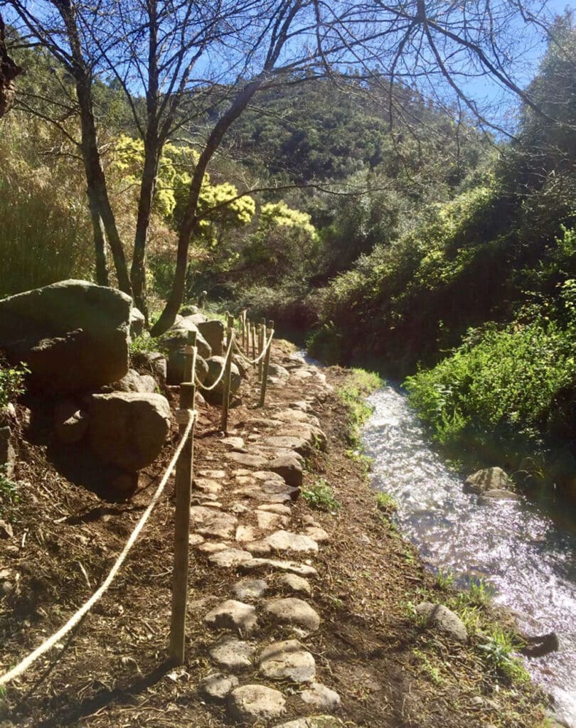Stone path working with the land