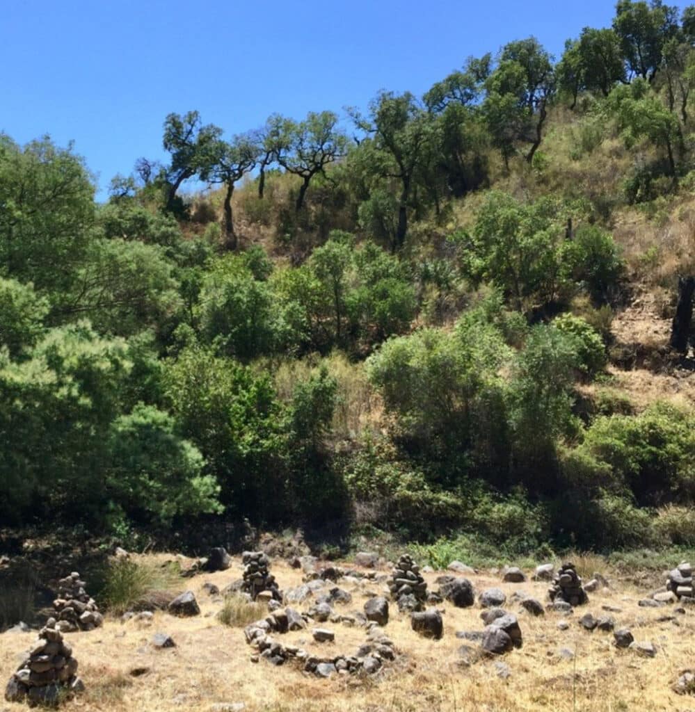 The miniature pyramid's on the farmhouse land
