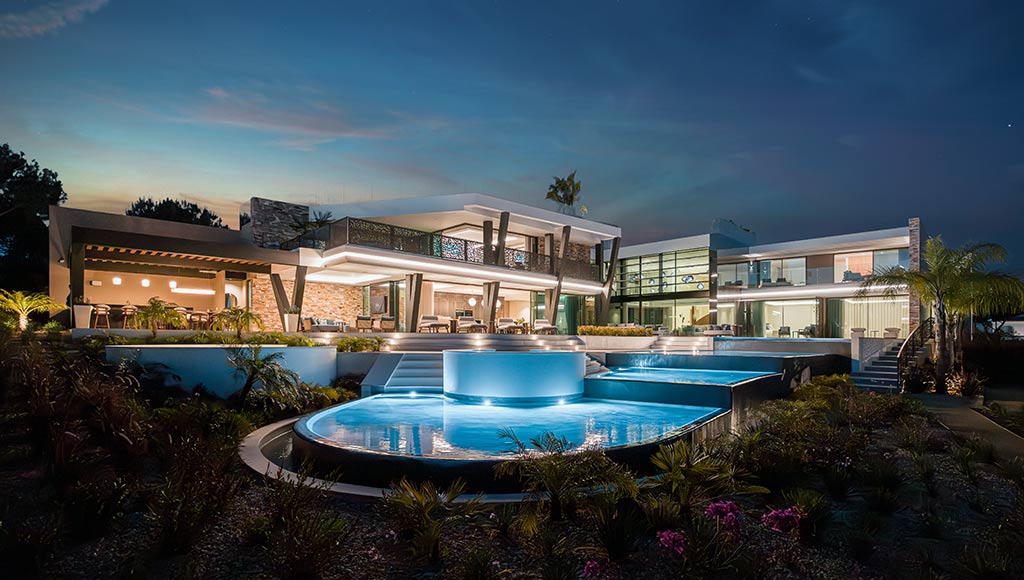View of the outside of one of the villas at Quinta do Lago, the prestigious lifestyle resort in the Algarve, Portugal